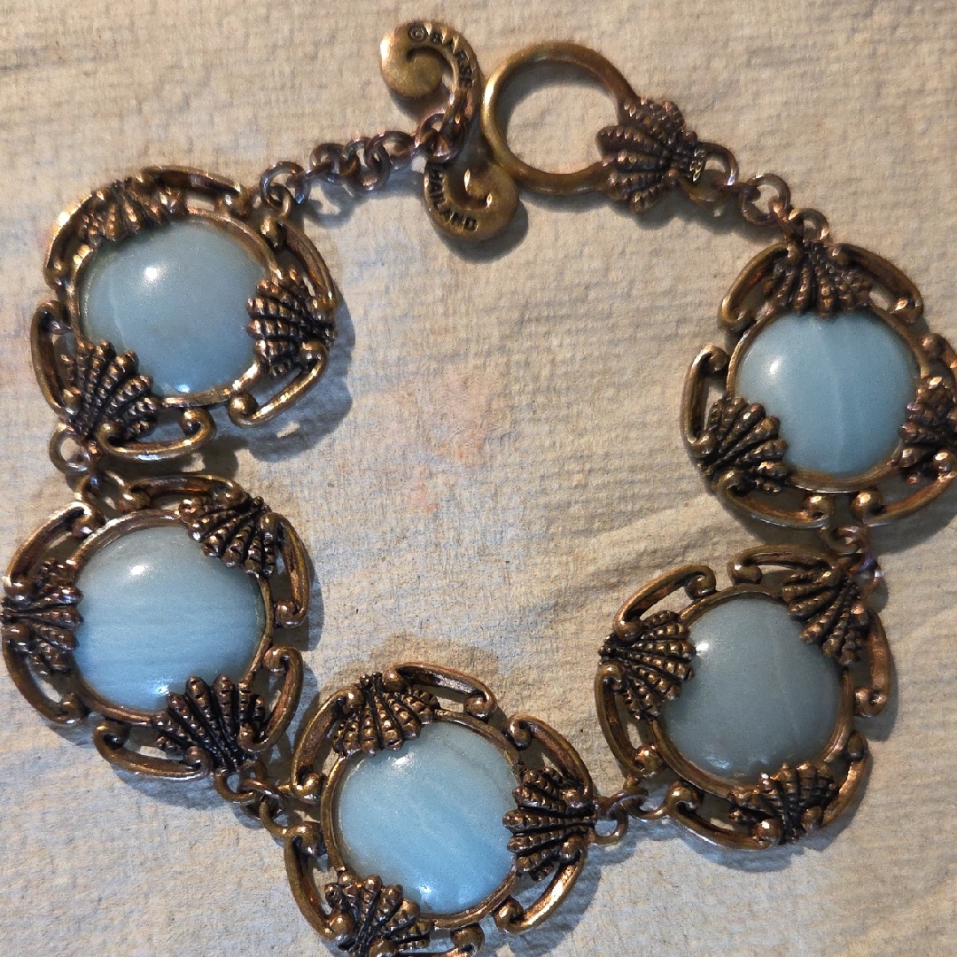 Genuine Blue Chalcedony And Bracelet